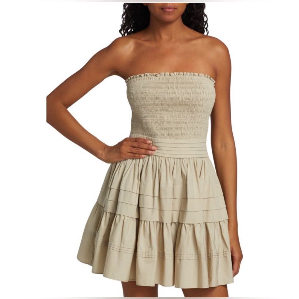 Ramy Brook Oliver Stretch Poplin Smocked Minidress size 0